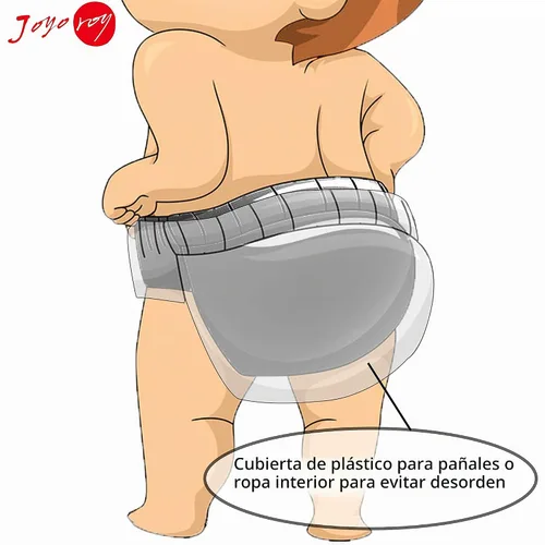 Vista 6 de Joyo roy 6 piezas de pañales de tela impermeable, ropa interior de plástico reutilizable para niños pequeños, fundas de pañales para niños, ropa Boys