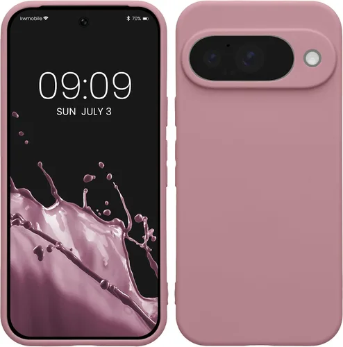 Vista 173 de kwmobile Funda compatible con Google Pixel 9 - Funda protectora delgada de TPU para teléfono - Acabado mate suave - Piedra antigua
