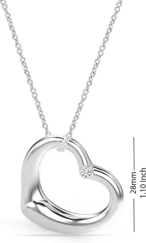 Vista 3 de LeCalla Collar con colgante de corazón de plata de ley 925 para mujeres y adolescentes