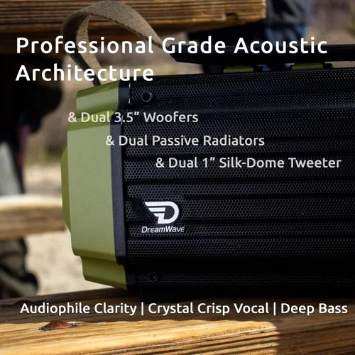 Vista 2 de Dreamwave Tremor III - Altavoz Bluetooth para exteriores, 100 W, 107 dB, sonido de alta fidelidad, graves profundos, estéreo fuerte, IP66