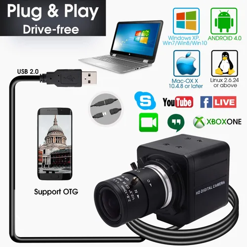 Vista 7 de SVPRO Cámara web 4K Ultra HD - Zoom óptico 5X, cámara USB UHD de 3840 x 2160 @30 fps con sensor Sony IMX317 para Mac/Window/Linux