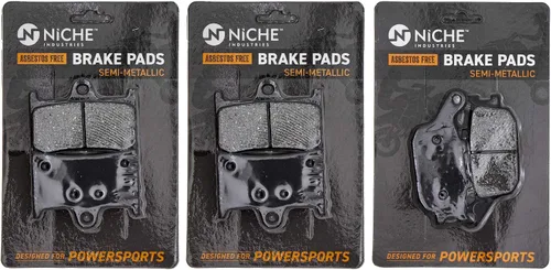 Vista 9 de NICHE Juego de pastillas de freno para Yamaha YZF R6S FZ07 FZ09 FZ1 MT-10 5SL-25805-00 5VX-25806-00 Delanteras traseras orgánicas