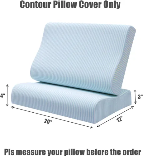 Vista 3 de Funda de almohada para almohada de cuello de espuma viscoelástica, funda de almohada de algodón suave con cremallera, protector de almohada