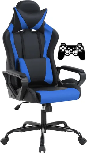 Vista 13 de Silla de juegos, silla de oficina, silla de computadora, silla de carreras ergonómica para videojuegos para niños, adolescentes y adultos, silla