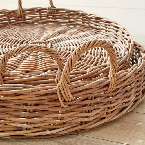 Vista 5 de Napa Home & Garden Normandy - Juego de 2 cestas redondas bajas, extra grandes, color gris