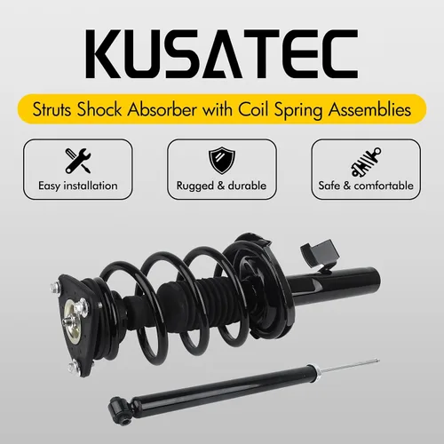 Vista 2 de KUSATEC Amortiguadores delanteros y traseros 172264 172263 343412x2 4 piezas Conjunto completo de amortiguadores con resortes helicoidales