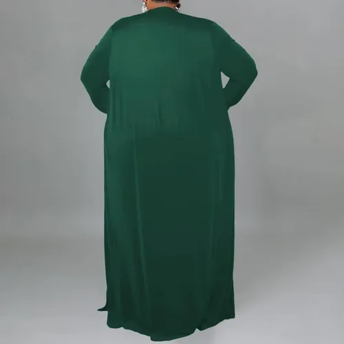 Vista 4 de Conjunto de 3 piezas para mujer de talla grande y pantalones largos de pierna ancha