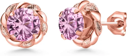Vista 390 de Gem Stone King Aretes de plata de ley 925 de 0.236 in con piedra natal redonda para mujer