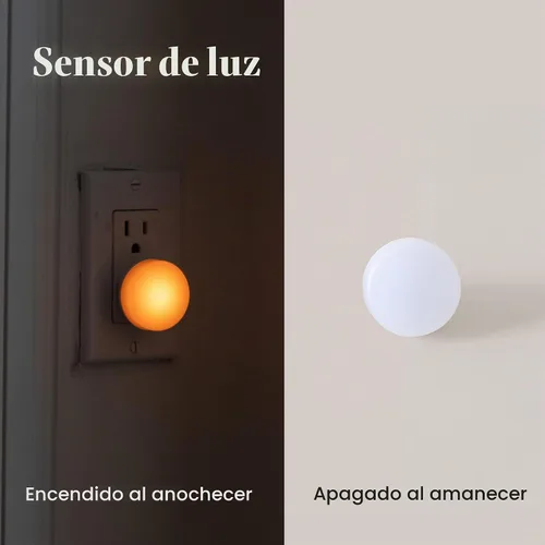 Vista 5 de Loftie – Luces nocturnas enchufables en la pared - 0.5W Luz nocturna enchufable - Resplandor ámbar cálido, luz de pared con sensor de atardecer a