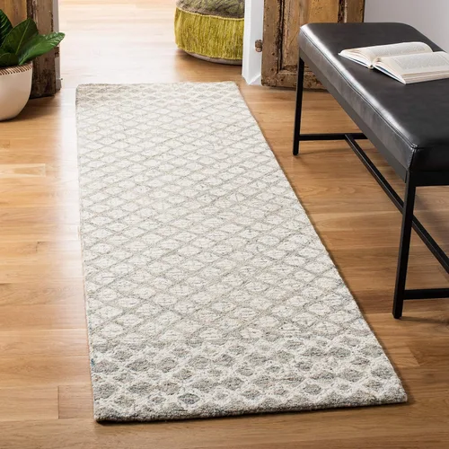Vista 7 de SAFAVIEH Abstract Collection - Alfombra decorativa, 2 x 3 pies, azul y marfil, lana hecha a mano, ideal para zonas de alto tráfico en entrada, sala