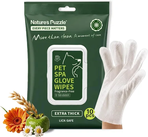 Vista 9 de Toallitas hipoalergénicas para guantes de baño para perros