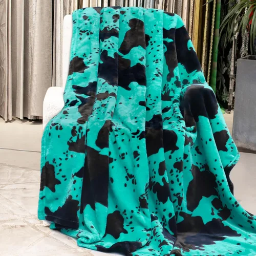 Vista 47 de Manta de vaca para niños de 40 x 50 pulgadas, ropa de cama de forro polar ultrasuave para niños y niñas, manta ligera para cochecito de bebé, bonita