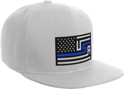 Vista 16 de I&W Hatgear Bandera de Rediseño de Estados Unidos Delgada Azul Línea Roja Soporte American Servicemen Sombrero El Snapback Línea Azul Delgada