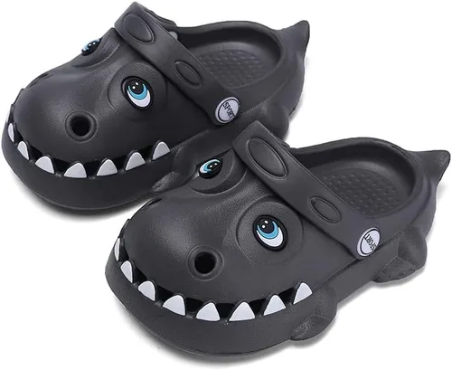 Vista 2 de KAQ Zuecos de jardín para niños y niñas, lindas sandalias de dinosaurio en forma de nube, antideslizantes, cómodas, zapatos de agua de verano