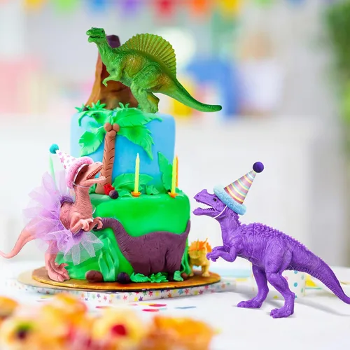 Vista 5 de Weysat 27 piezas de decoración de pastel de dinosaurio para fiesta