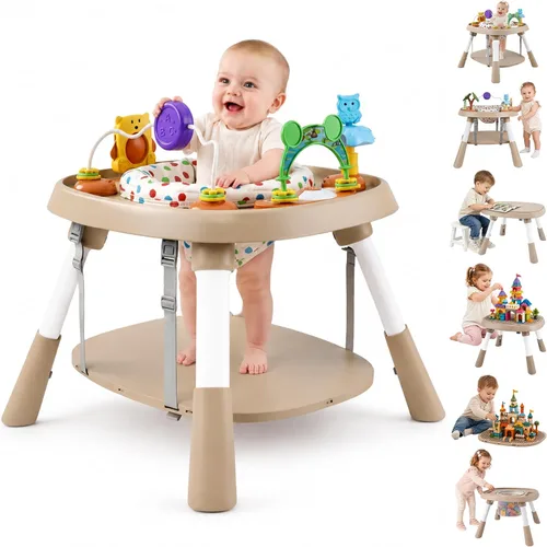 Vista 10 de Baby Activity Center, 6-in-1 Stationary Standing Table for Baby 6-36 Month Light Wood Tone