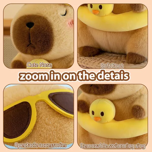 Vista 3 de Capybara - Lindo animal de peluche Capybara de 12 pulgadas, bonito animal de peluche Capibaras Peluches Capybara, regalo ultra suave para abrazar