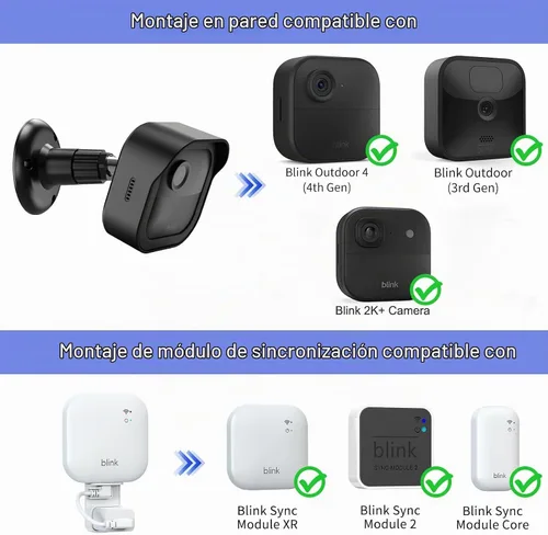 Vista 2 de Blink Outdoor 4 (4.ª generación) - Soporte de pared, cubierta protectora resistente a la intemperie y montaje ajustable de 360 grados con soporte