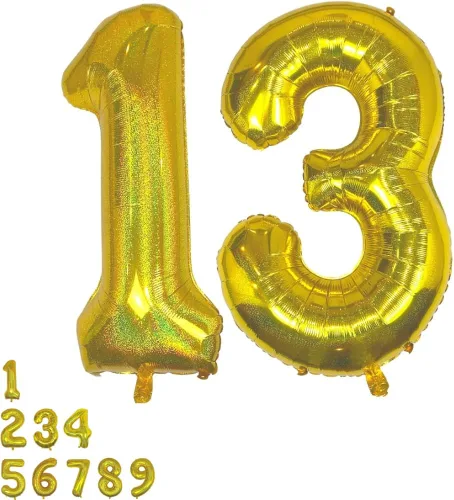 Vista 11 de DIWULI Globos dorados de 40 pulgadas – Globo grande del número 2, globos dorados grandes, decoraciones de fiesta de cumpleaños de helio, suministros