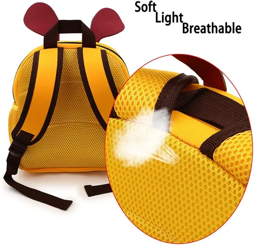 Vista 3 de Hipiwe, mochila para bebés, niños, niñas, para jardín de infantes, de neopreno, con adorables caricaturas animadas, para niños de 1 a 5 años
