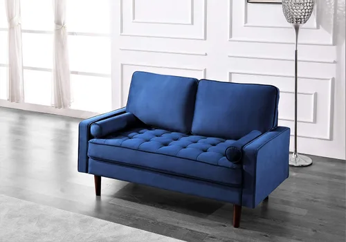 Vista 50 de Container Furniture - Sofá de piel sintética para la sala de estar moderna con cojines extraíbles y patas de madera maciza, sofá estilo lujoso