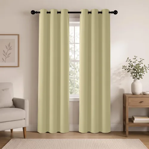 Vista 136 de Cortinas de oscurecimiento de habitación de 45 pulgadas de largo para dormitorio y sala de estar, cortinas térmicas aislantes con ojales