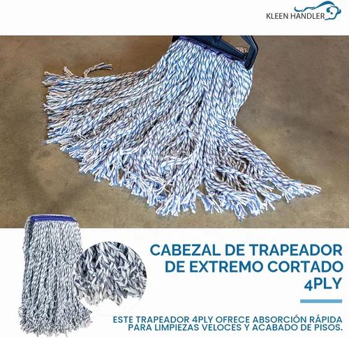 Vista 3 de KLEEN HANDLER Repuesto de cabezal de trapeador con acabado de corte