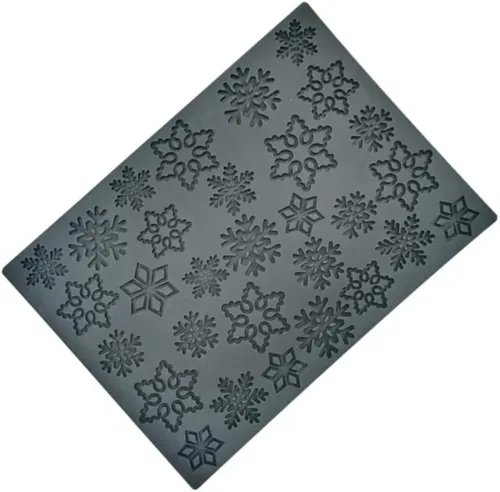 Vista 4 de Kit de patrón de copo de nieve de Navidad, tapete de textura, molde de silicona para tartas, mousse, postre, utensilios para hornear