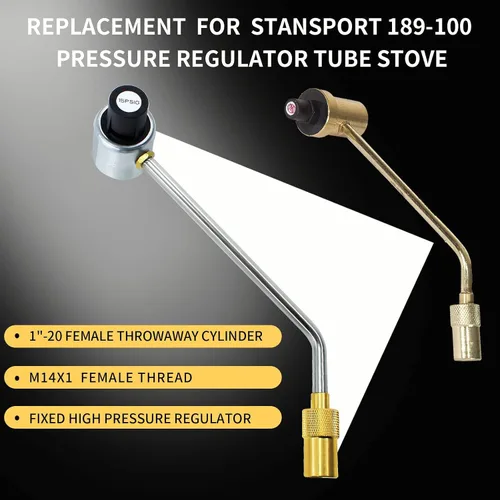 Vista 4 de Tubo regulador de propano de 1 libra para Stansport 189-100 Reemplazo del regulador de presión de gas LP Compatible con Camp Chef Everest 2X