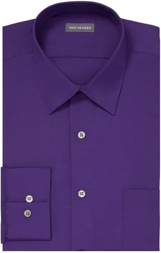 Vista 3 de Van Heusen - Camisa de vestir de tela de popelina para hombre, unicolor, corte ajustado
