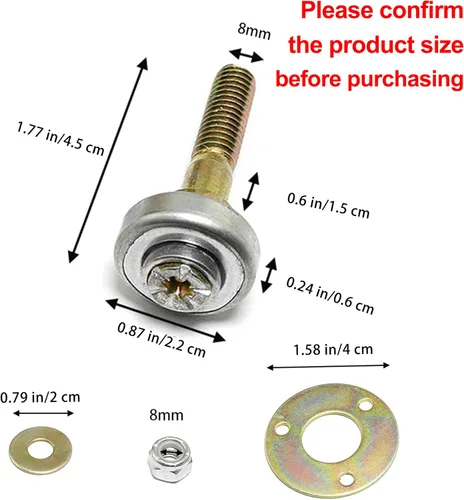 Vista 2 de 8 piezas de cojinetes de silla mecedora para muebles, piezas de conexión, tornillos para cojinetes de mecedores, kits de pernos para muebles