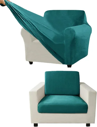 Vista 130 de Funda para Sofá de Terciopelo, Fundas Elásticas para Sofá para Funda Principal Separada/Respaldos y Cojines de Asiento, Funda para Sofá, para Fundas