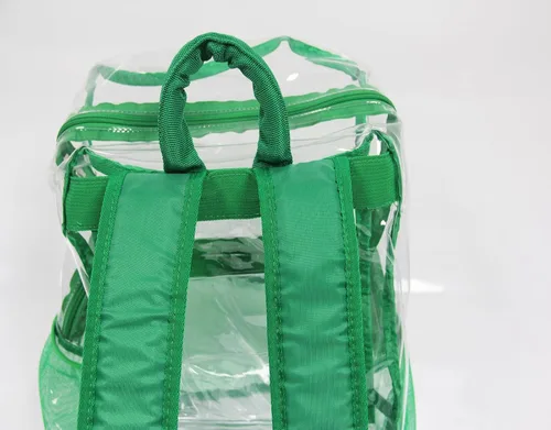 Vista 2 de KekeInt'l - Mochila transparente de PVC resistente, 40 libras, Verde, Mochila transparente
