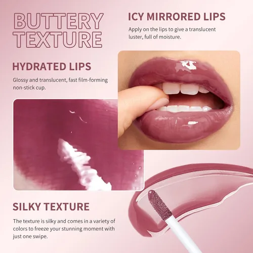 Vista 49 de BAISEN DIARY 2 en 1 doble punta mate delineador de labios y brillo de labios, lápiz combinado de labios marrón nude degradado, delineador de labios