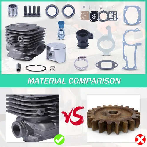 Vista 4 de Adefol Kit de pistón de cilindro de 2.047 in para Husqvarna 372XP 371 365 362 375K Motosierra de agujero grande reemplazar piezas 503 93 93 72