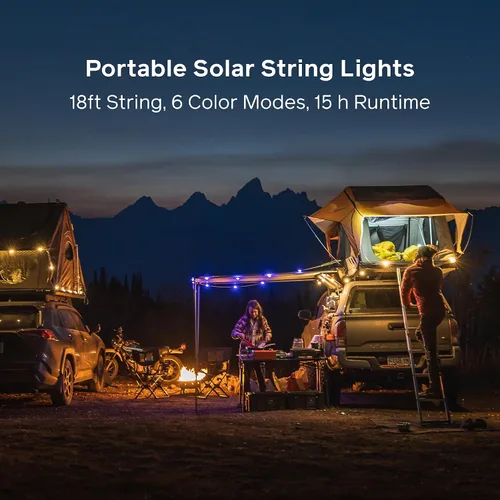 Vista 2 de BioLite Cadena Solar Recargable, Luces de Cadena Solares para Acampar, Patio y Viaje, 18 Pies