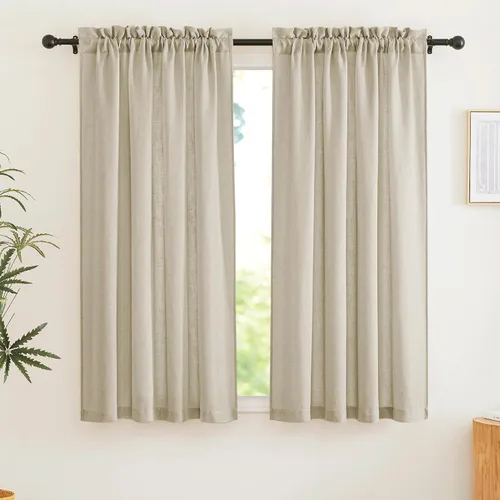 Vista 56 de RYB HOME - Cortinas de lino texturizado semitranslúcidas, privacidad media, filtro de luz, decoración de ventana para dormitorio/baño/sala de estar