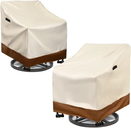 Vista 9 de RosieLily Fundas para sillas de exterior, fundas para sillas de patio, impermeables, 600D, resistentes, apilables, para muebles de patio, estándar