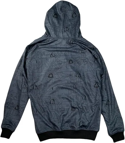 Vista 4 de Grassroots California Sudadera con capucha reversible con cremallera El Pez