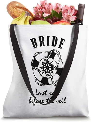 Vista 4 de Trajes de despedida de soltera náutica Last Sail Before Veil Bolso tote Blanco 16 pulgadas