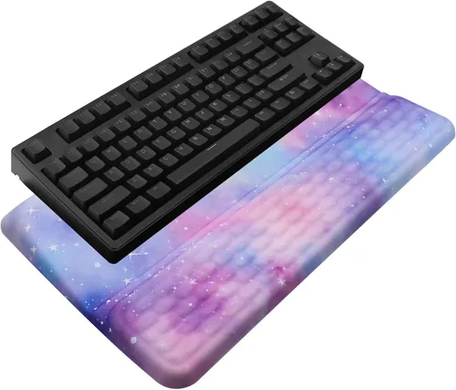 Vista 14 de Soporte para teclado de computadora con reposamuñecas, soporte ergonómico inclinado para teclado - Elevador de teclado con almohadilla para muñeca