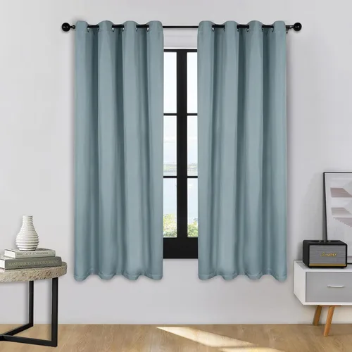 Vista 41 de BNM - Paneles de cortinas opacas para oscurecer la habitación, cortinas para cocina, dormitorio, oficina, ventanas de sala de estar, detalles