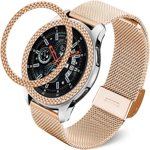 Vista 8 de DEALELE Correa compatible con Samsung Gear S3 Frontier/Classic/Galaxy Watch de 1.811 pulgadas, correa de malla de acero inoxidable de 0.866 pulgadas