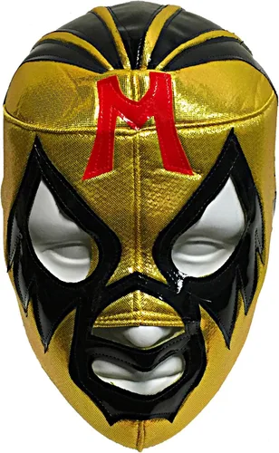Vista 3 de MIL MASCARAS - Máscara de lucha libre para adultos (profesional) para disfraz - Amarillo