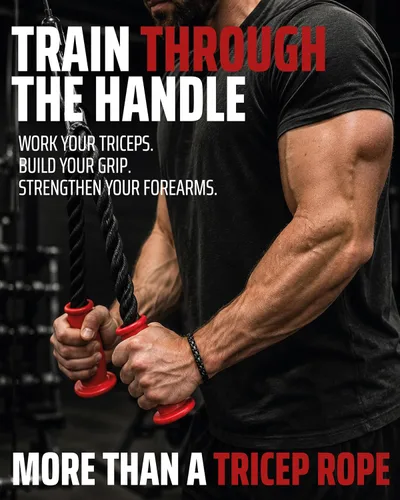Vista 3 de THEFITGUY Combinación definitiva de cuerda de tríceps: 30 pulgadas de agarre ergonómico antideslizante cuerda de tríceps desplegable y cuerda