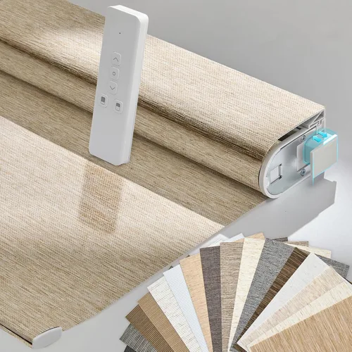 Vista 31 de Persianas motorizadas inteligentes Persilux con control remoto, sin necesidad de perforación, persianas enrollables automáticas para ventanas