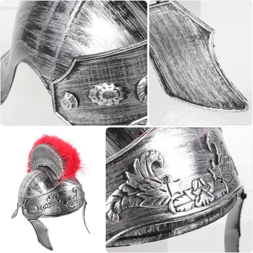 Vista 7 de Casco de soldado romano de plástico plateado