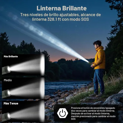 Vista 4 de Telescopic Camping Light with Stand, Collapsible Magnetic Tripod Lantern Verde