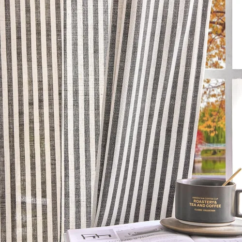 Vista 18 de jinchan Linen Blackout Curtains Back Tab 96 Inch 2 Panels Striped Blue Blue Stripe Lined