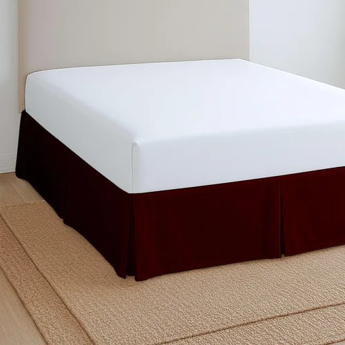 Vista 8 de Falda de cama plisada Full XL para dormitorio, fácil ajuste con caída entallada de 8 pulgadas, microfibra sin arrugas, ligera, aspecto clásico